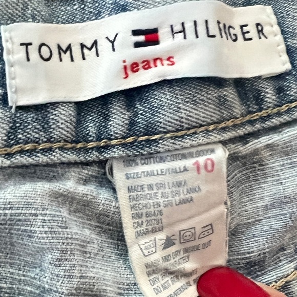 VINTAGE TOMMY HILFIGER JEANS - WOMEN'S LIGHT WASH AMERICAN FLAG POCKET - SIZE 10 - Picture 12 of 14